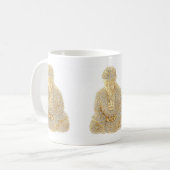 Koffiekopje Mok Gouden Rhinestone Aziatische Boedd (Voorkant links)