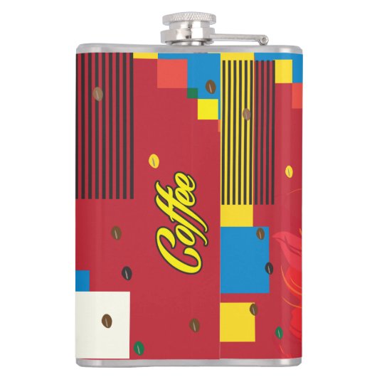 Koffiekopje Mooie Mode Vrouw POP-ART Trendy Heupfles (Achterkant)