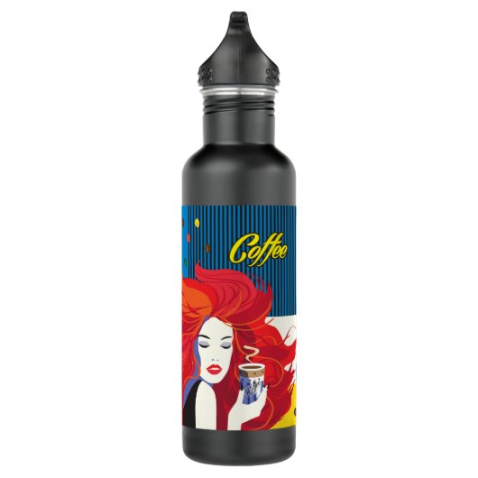 Koffiekopje Mooie Mode Vrouw POP-ART Trendy Waterfles (Rechts)