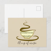 Koffiekopje Muziek Hand getrokken minimalistische  Briefkaart (Voorkant / Achterkant)