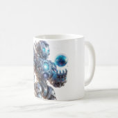 Koffiekopje, ontbijt met futuristische robotprint koffiemok (Voorkant rechts)