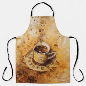 Koffiekopje op klok schort (Voorkant)