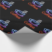 Koffiekopje op neon teken cadeaupapier (Hoek)