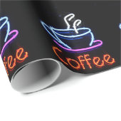 Koffiekopje op neon teken cadeaupapier (Rol Hoek)