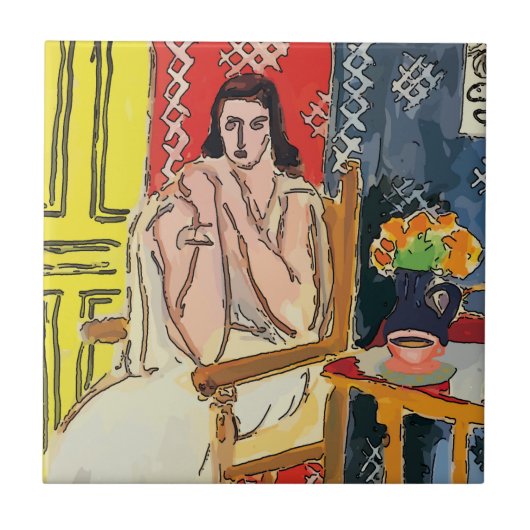 Koffiekopje op tafel, tegeltje (Voorkant)