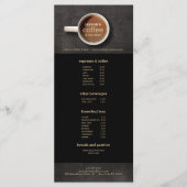 Koffiekopje op Zwart Hout Koffiewinkel Menu Flyer (Voorkant)