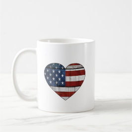 Koffiekopje: USA Flag Heart Koffiemok