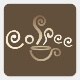 Koffiekopje vierkante sticker
