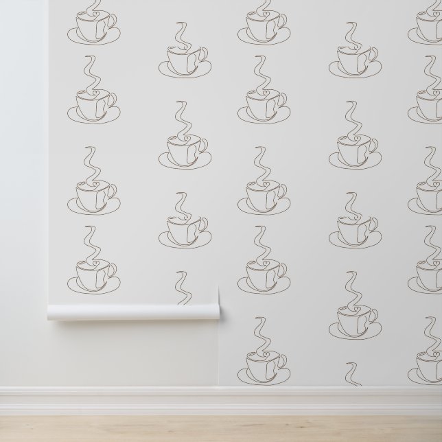 Koffiekopje wandpapier behang (Applicatie)
