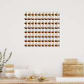 Koffiekopjes Achtergrond Poster (Keuken)