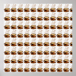 Koffiekopjes Achtergrond Poster