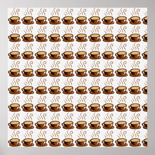 Koffiekopjes Achtergrond Poster (Voorkant)