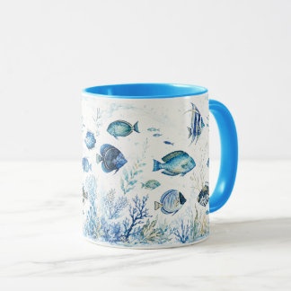 Koffiekopjes Blauwe vis Kust Mok