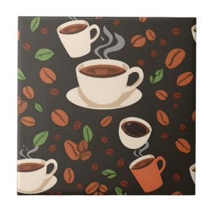 Koffiekopjes Bonen Ochtendpatroon Tegeltje