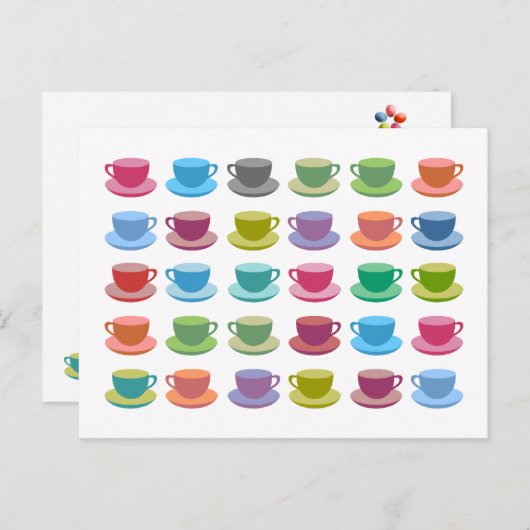 Koffiekopjes Briefkaart (Voorkant / Achterkant)