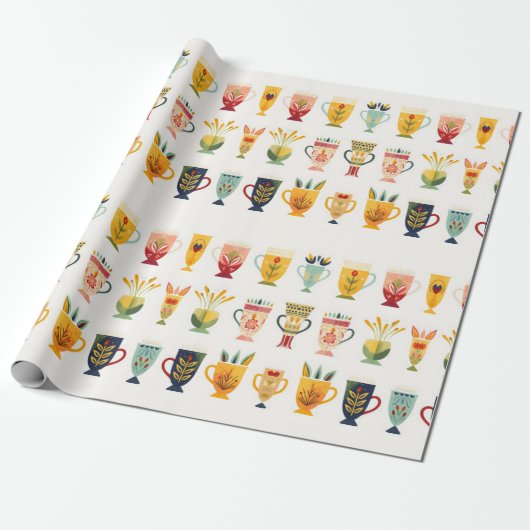 Koffiekopjes Cadeaupapier (Uitgerold)