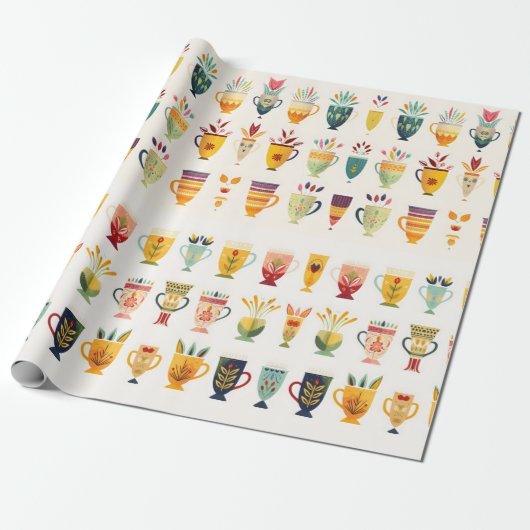 Koffiekopjes Cadeaupapier (Uitgerold)