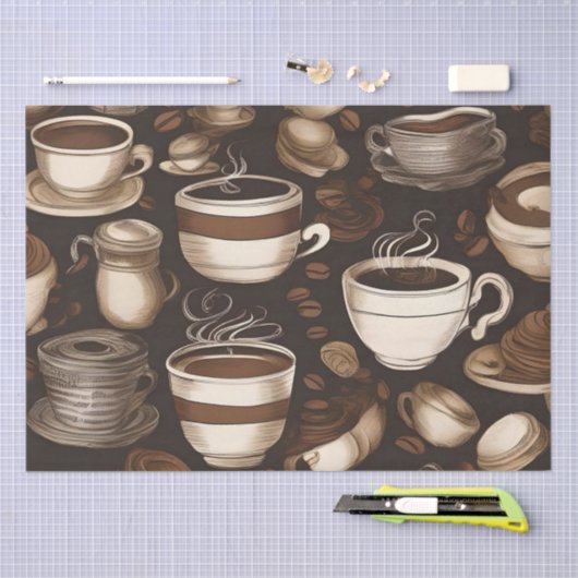 Koffiekopjes / Decoupage Tissuepapier (Craft)