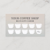 Koffiekopjes Elegante Zilveren Cafe Klant Klantenkaartje (Voorkant)