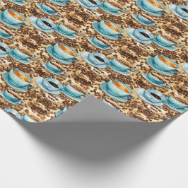 Koffiekopjes en bonen Waterverf Cadeaupapier