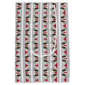 Koffiekopjes en strepen geschenkzak medium cadeauzakje (Achterkant)