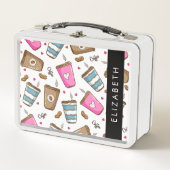 Koffiekopjes, koffiebonen, harten, Jouw naam (Voorkant)