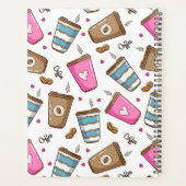 Koffiekopjes, koffiebonen, harten, Jouw naam Planner (Achterkant)