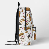 Koffiekopjes, koffiebonen, koffieliefhebber, harte bedrukte rugzak (Links)