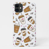 Koffiekopjes, koffiebonen, koffieliefhebber, harte Case-Mate iPhone case (Achterkant)