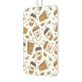 Koffiekopjes, koffiebonen, koffieliefhebber, harte luchtverfrisser (Links)