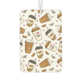 Koffiekopjes, koffiebonen, koffieliefhebber, harte luchtverfrisser (Achterkant)