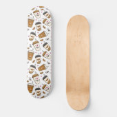 Koffiekopjes, koffiebonen, koffieliefhebber, harte persoonlijk skateboard (Voorkant)