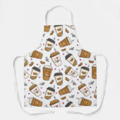 Koffiekopjes, koffiebonen, koffieliefhebber, harte schort (Voorkant)