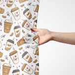 Koffiekopjes, koffiebonen, koffieliefhebber, harte sjaal<br><div class="desc">Schattige,  leuk en schattig patroon met koffiebekers,  koffiebonen en harten. Modern en trendy cadeau,  perfect voor de koffieliefhebber in je leven.</div>
