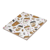 Koffiekopjes, koffiebonen, koffieliefhebber, harte tegeltje (Zijkant)