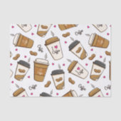 Koffiekopjes, koffiebonen, koffieliefhebber, harte tissuepapier (Voorkant)