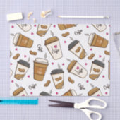 Koffiekopjes, koffiebonen, koffieliefhebber, harte tissuepapier (Craft)