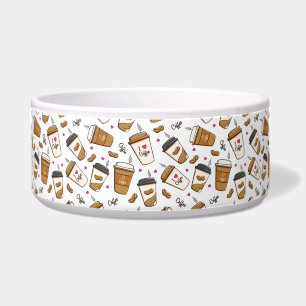 Koffiekopjes, koffiebonen, koffieliefhebber, harte voerbakje