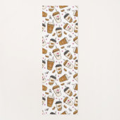 Koffiekopjes, koffiebonen, koffieliefhebber, harte yogamat (Voorkant)