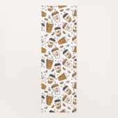 Koffiekopjes, koffiebonen, koffieliefhebber, harte yogamat (Achterkant)