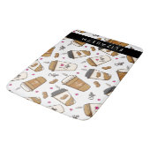 Koffiekopjes, koffiebonen, koffieliefhebber, Jouw Badmat (Gekanteld)