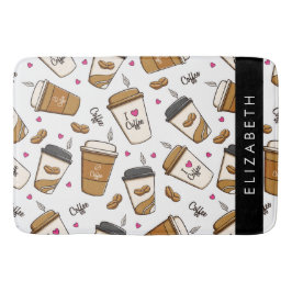 Koffiekopjes, koffiebonen, koffieliefhebber, Jouw  Badmat