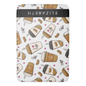 Koffiekopjes, koffiebonen, koffieliefhebber, Jouw Badmat (Voorkant Verticaal)