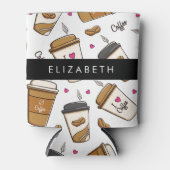 Koffiekopjes, koffiebonen, koffieliefhebber, Jouw  Blikjeskoeler (Voorkant)