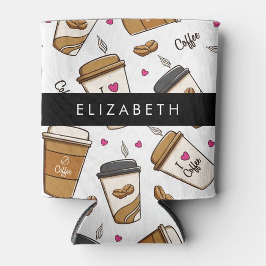 Koffiekopjes, koffiebonen, koffieliefhebber, Jouw  Blikjeskoeler (Voorkant)