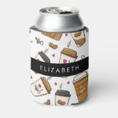 Koffiekopjes, koffiebonen, koffieliefhebber, Jouw  Blikjeskoeler (Blikje Achterkant)