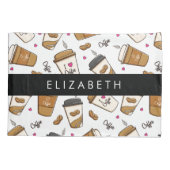 Koffiekopjes, koffiebonen, koffieliefhebber, Jouw  Kussensloop (Achterkant)