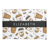 Koffiekopjes, koffiebonen, koffieliefhebber, Jouw  Kussensloop (Voorkant)