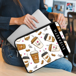 Koffiekopjes, koffiebonen, koffieliefhebber, Jouw  Laptop Sleeve