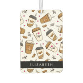 Koffiekopjes, koffiebonen, koffieliefhebber, Jouw  Luchtverfrisser (Achterkant)